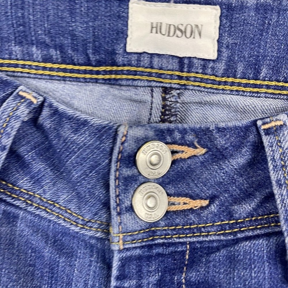 Hudson Collin Flap Skinny Jeans Women's 25 Low Rise Medium Wash Denim 2-Button - Picture 4 of 16